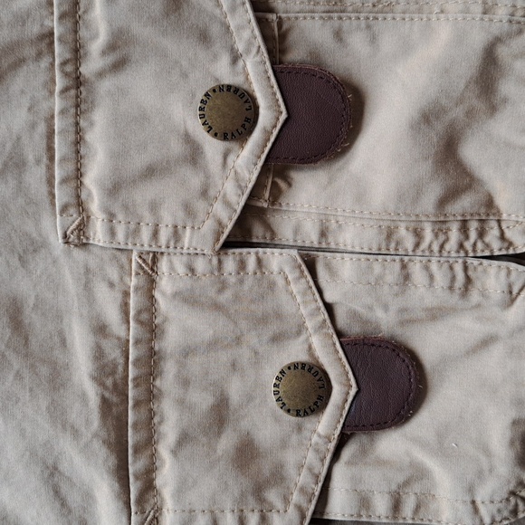 LAUREN Ralph Lauren Khaki Cargo Utility 7 Pockets Outdoor Zip Snap Cotton Vest - Picture 6 of 10